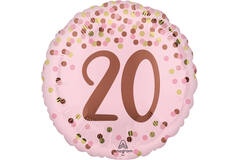 Foil Balloon – "20" – Pretty Pink – Pink – 45 cm